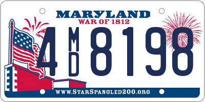 MD license plate 4MD8198