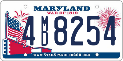 MD license plate 4MD8254