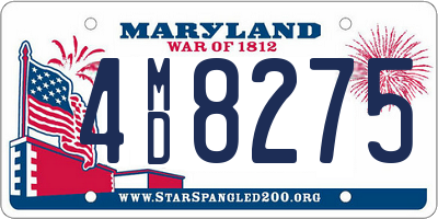 MD license plate 4MD8275