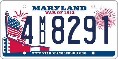 MD license plate 4MD8291