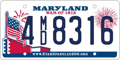 MD license plate 4MD8316