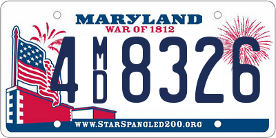 MD license plate 4MD8326