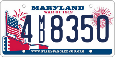 MD license plate 4MD8350