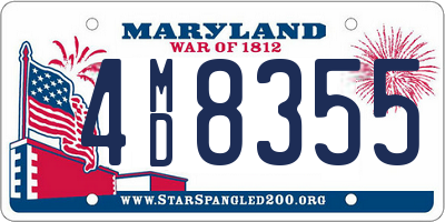 MD license plate 4MD8355