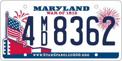 MD license plate 4MD8362