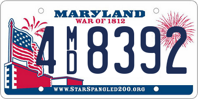 MD license plate 4MD8392