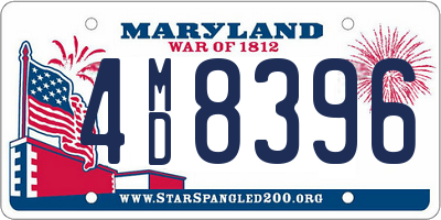 MD license plate 4MD8396