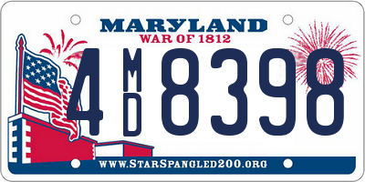 MD license plate 4MD8398