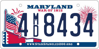 MD license plate 4MD8434