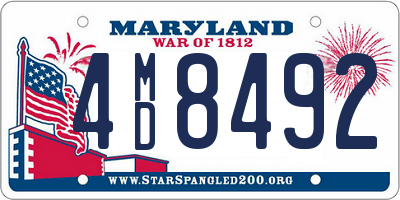 MD license plate 4MD8492