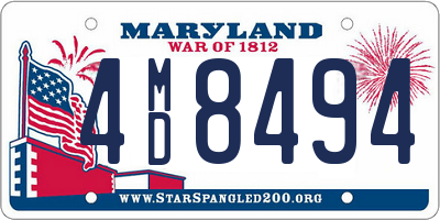 MD license plate 4MD8494