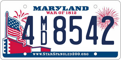 MD license plate 4MD8542