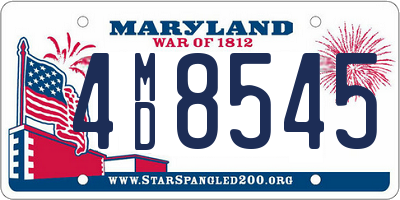 MD license plate 4MD8545
