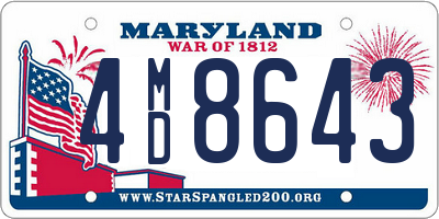 MD license plate 4MD8643