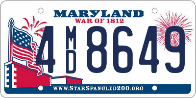 MD license plate 4MD8649