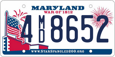 MD license plate 4MD8652