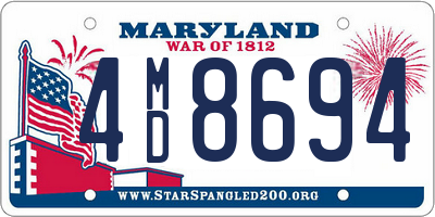 MD license plate 4MD8694