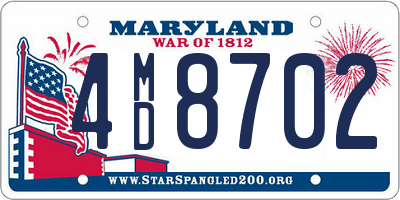 MD license plate 4MD8702