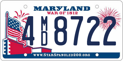 MD license plate 4MD8722