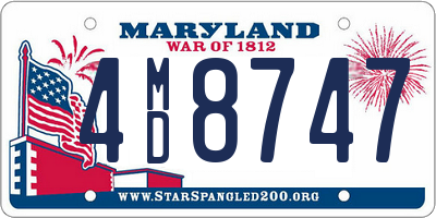 MD license plate 4MD8747