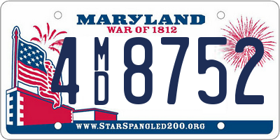 MD license plate 4MD8752