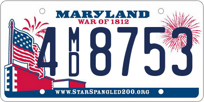 MD license plate 4MD8753