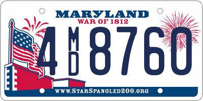 MD license plate 4MD8760