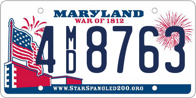 MD license plate 4MD8763