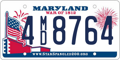 MD license plate 4MD8764