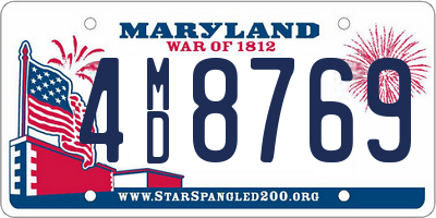 MD license plate 4MD8769