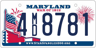 MD license plate 4MD8781