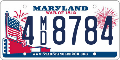 MD license plate 4MD8784