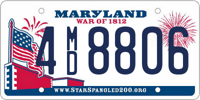 MD license plate 4MD8806