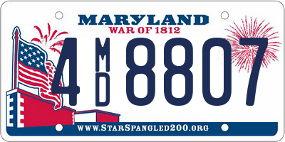 MD license plate 4MD8807