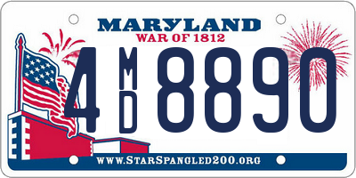 MD license plate 4MD8890