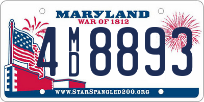 MD license plate 4MD8893