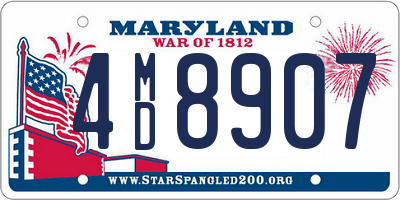 MD license plate 4MD8907