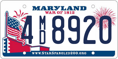 MD license plate 4MD8920
