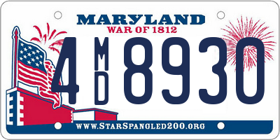 MD license plate 4MD8930