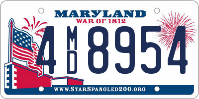 MD license plate 4MD8954