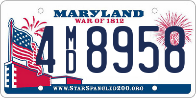 MD license plate 4MD8958