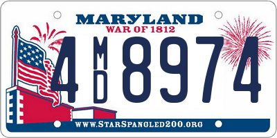 MD license plate 4MD8974