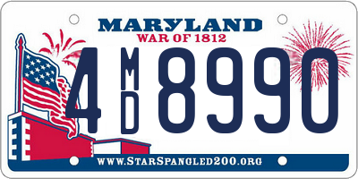 MD license plate 4MD8990