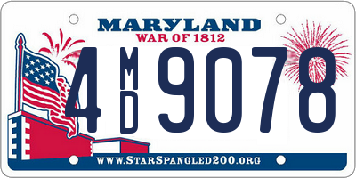 MD license plate 4MD9078
