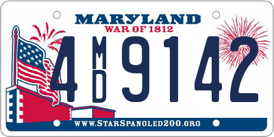 MD license plate 4MD9142