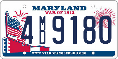 MD license plate 4MD9180