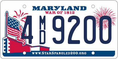 MD license plate 4MD9200