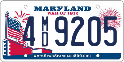 MD license plate 4MD9205