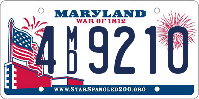 MD license plate 4MD9210