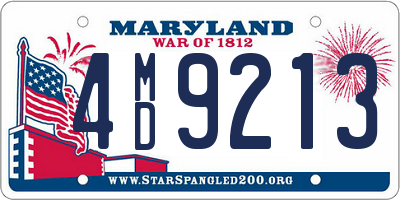 MD license plate 4MD9213